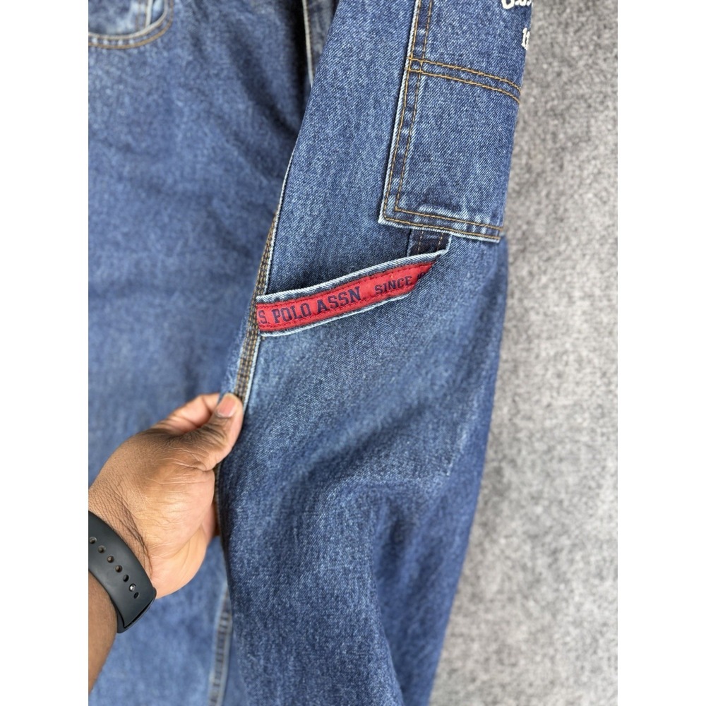 U.S. Polo Assn Vtg Y2K Carpenter Jeans Mens Size 36x32 Wide-leg Baggy skater - Picture 7 of 12